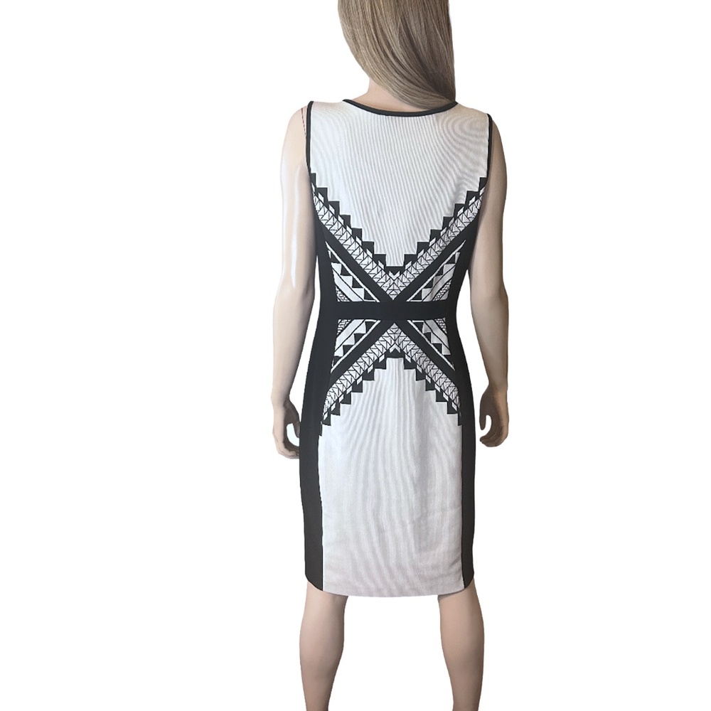 Joseph Ribkoff Dress Graphic Tribal Geometric Tank Sheath Made in Canada - Picture 5 of 16